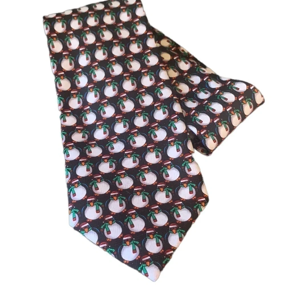 Penguins in Winter Scarves‎ Holiday Christmas Mens Tie